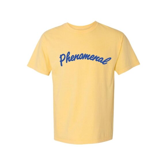 Phenomenal Tops - Phenomenal Women's Yellow Phenomenal Script Graphic T-Shirt, Size M,‎ NWT